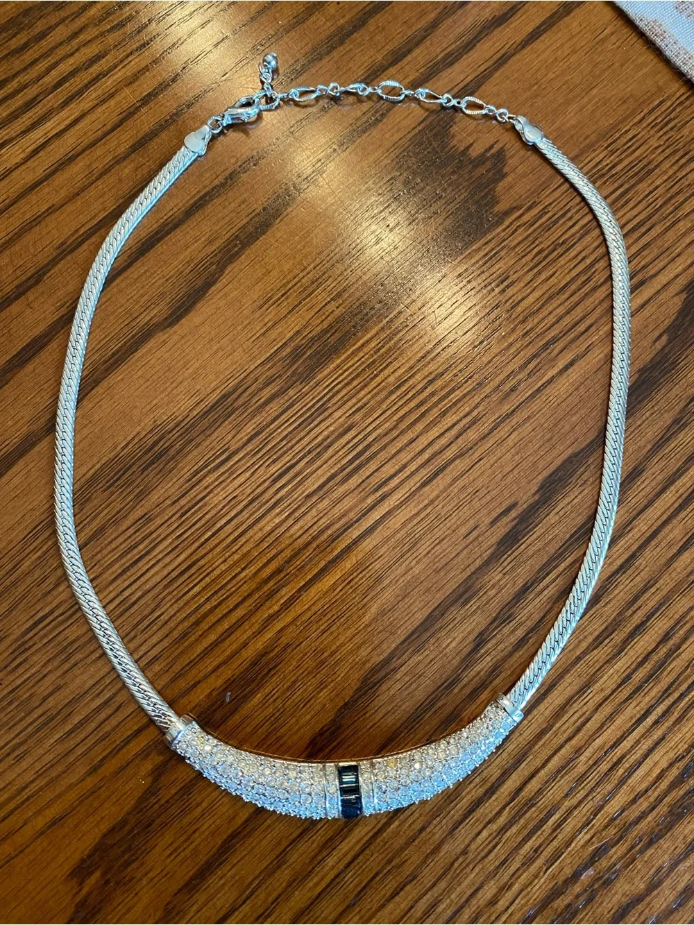 Silver Crystal Pavé Collar Necklace - Women's Jewelry - Roman